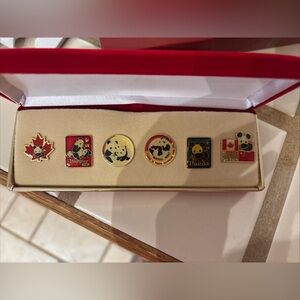 Panda Themed Pin Set with Canadian Flag Winnipeg Assiniboine Park Zoo 1989